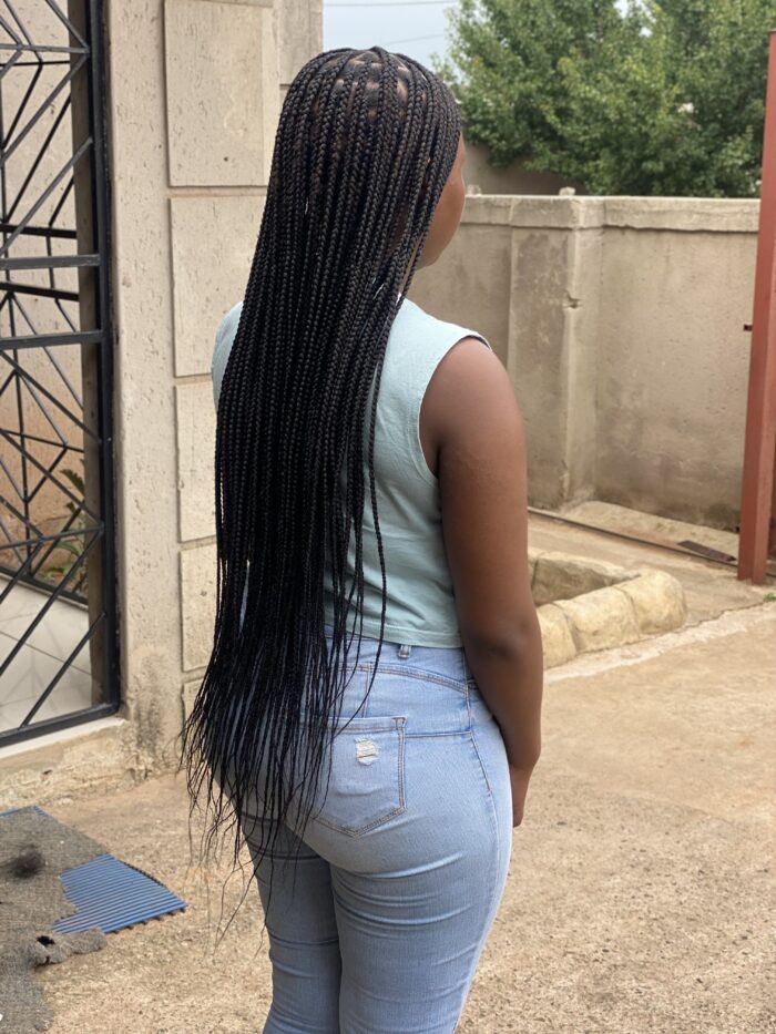 Butt length knotless braids